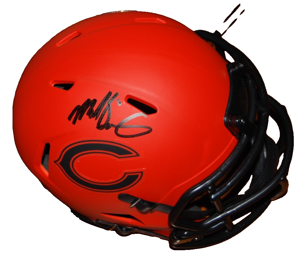 MIKE SINGLETARY signed (CHICAGO BEARS) RAVE mini football helmet BECKETT BU41242