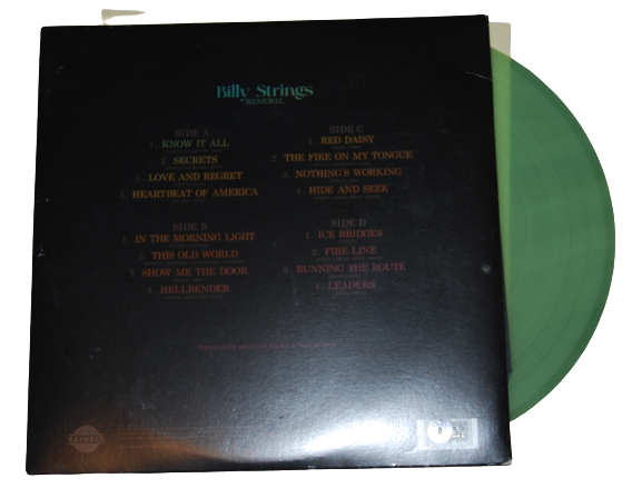 BILLY STRINGS signed (RENEWAL) Coke Bottle Clear RECORD LP ALBUM BECKETT BG89078