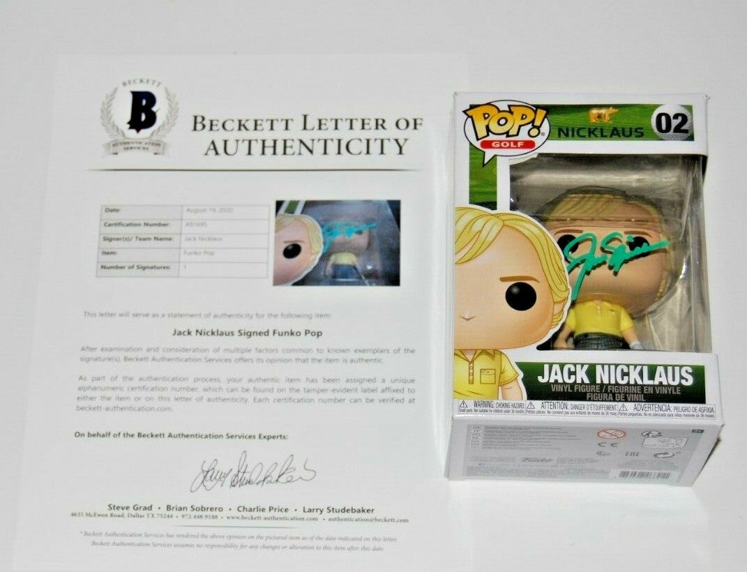 JACK NICKLAUS signed (FUNKO POP) Golden Bear PGA *AUGUSTA* BECKETT BAS 
