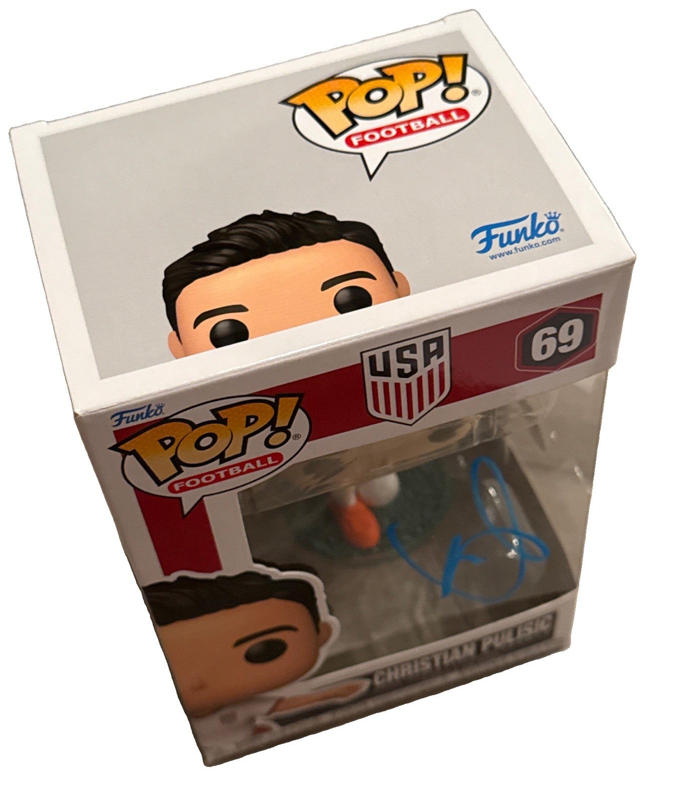 CHRISTIAN PULISIC signed (TEAM USA) Football Soccer Funko Pop #69 JSA CS22880