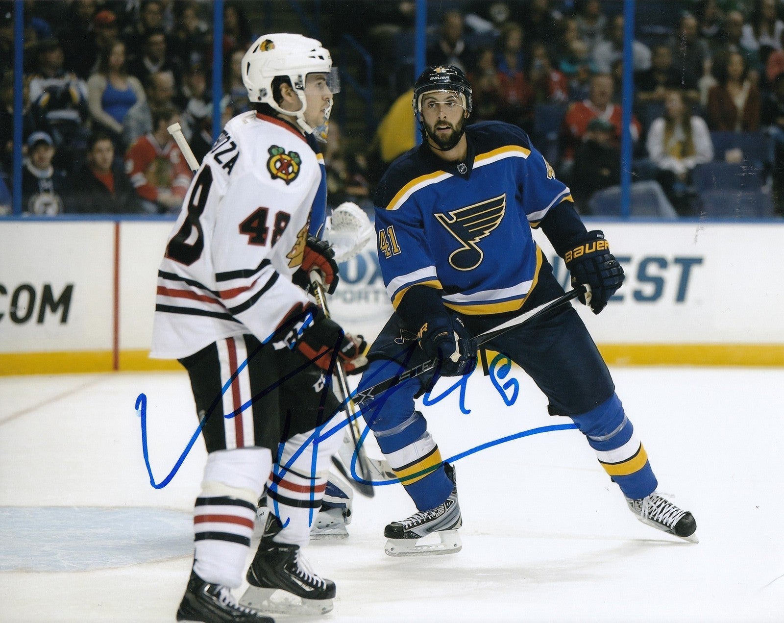 VINCENT HINOSTROZA signed (CHICAGO BLACKHAWKS) 8X10 AUTOGRAPHED photo W/COA #1