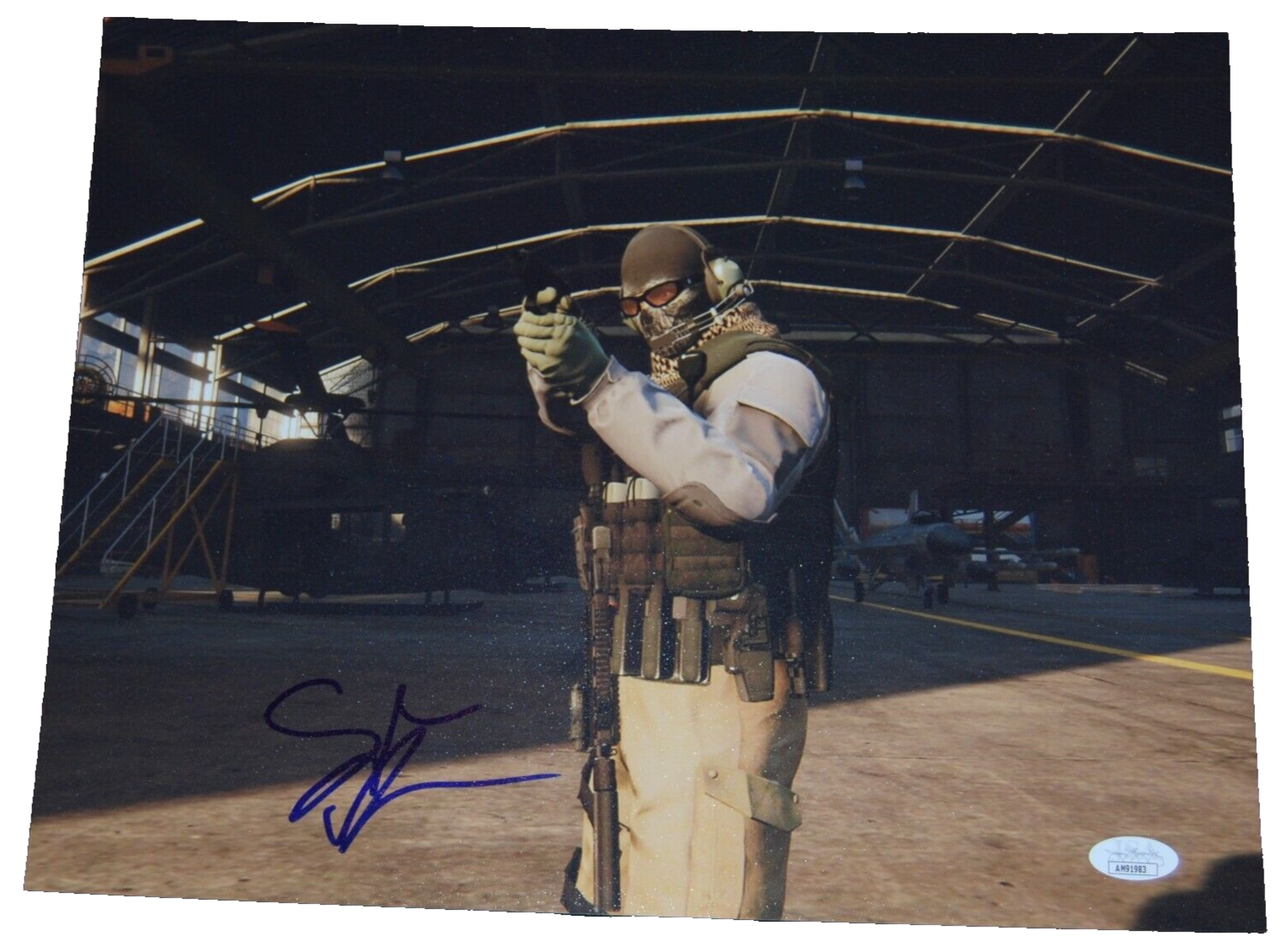 SAMUEL ROUKIN signed (CALL OF DUTY MODERN WARFARE) Ghost 11x14 photo JSA AM91983