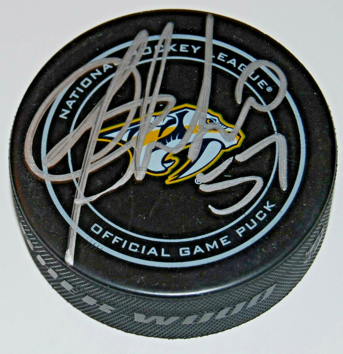 DANTE FABBRO signed (NASHVILLE PREDATORS) Autograph NHL Game HOCKEY Puck W/COA 