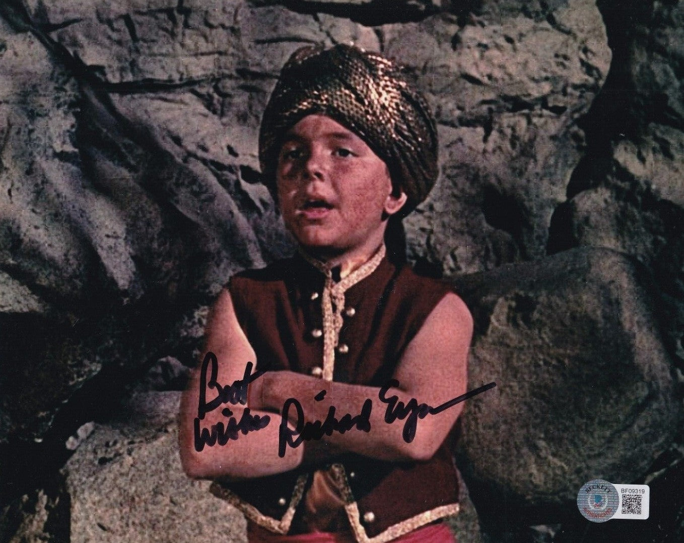 RICHARD EYER signed (THE 7TH VOYAGE OF SINBAD) 8X10 photo BECKETT BAS BF09319