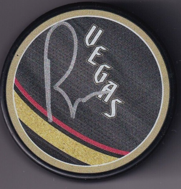 BRUCE CASSIDY signed (LAS VEGAS GOLDEN KNIGHTS) Retro Vintage Hockey puck W/COA