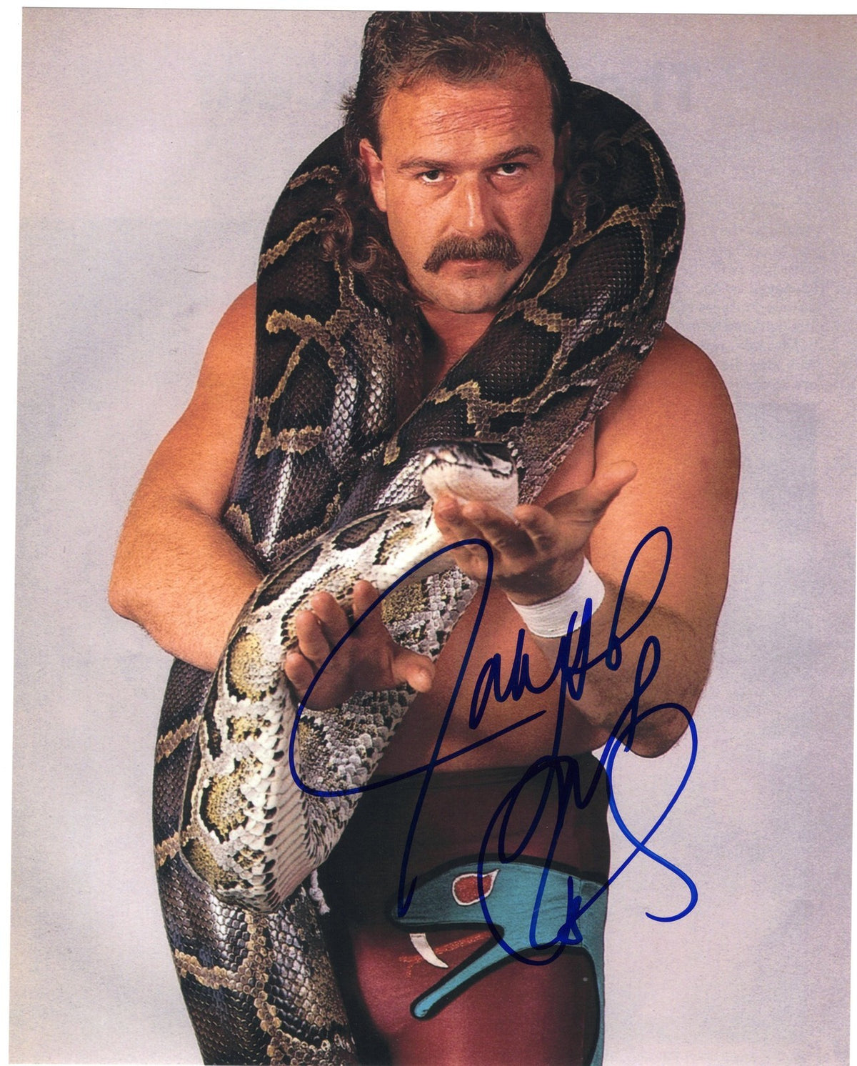 Jake The Snake Roberts WWF Wrestling Signed 8x10 Photo w/COA