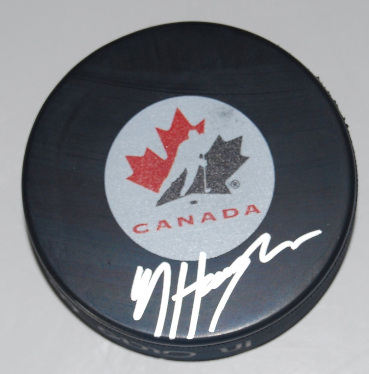 NICOLAS HAGUE signed 17 NHL DRAFT CANADA puck *LAS VEGAS GOLDEN KNIGHTS* W/COA