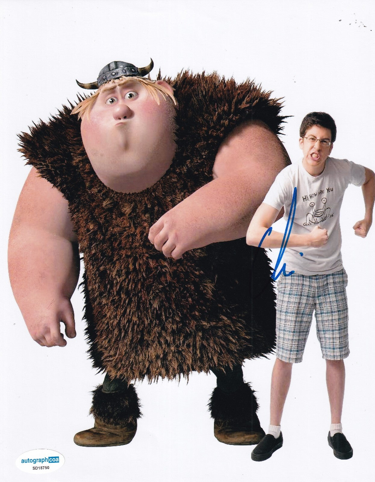 CHRISTOPHER MINTZ-PLASSE signed (HOW TO TRAIN YOUR DRAGON) 8x10 ACOA SD18749