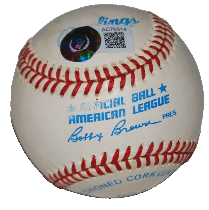 KIRBY PUCKETT signed (MINNESOTA TWINS) Official American League baseball BECKETT