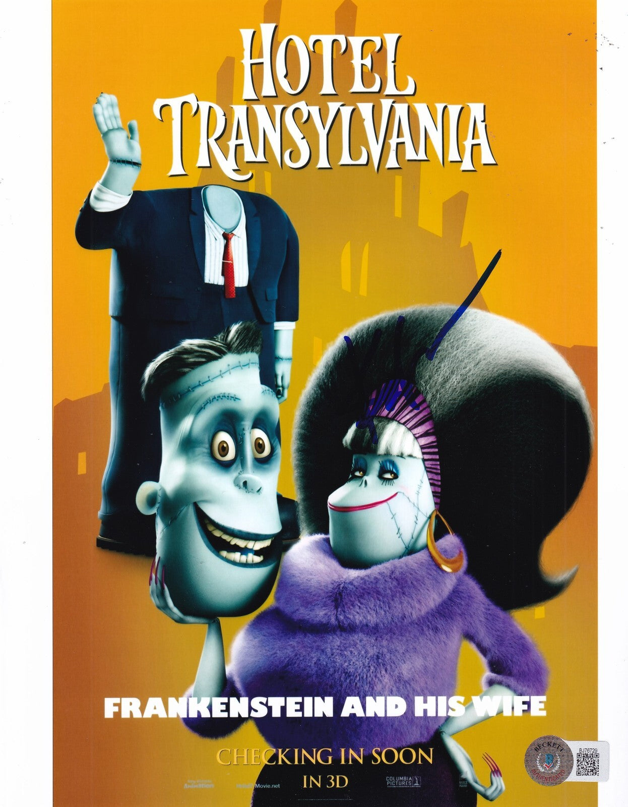 KEVIN JAMES signed (HOTEL TRANSYLVANIA) Frankenstein 8x10 photo BECKETT BJ76729