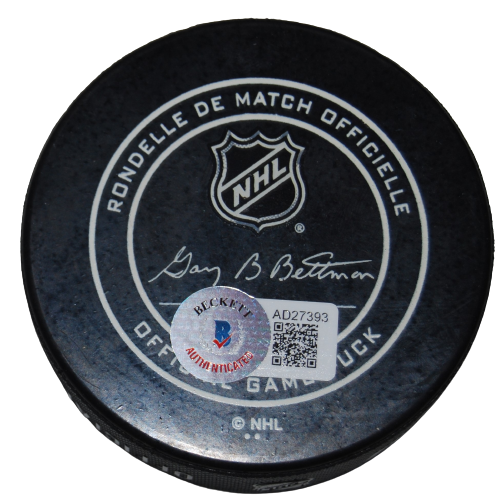 MARTIN ST LOUIS signed (TAMPA BAY LIGHTNING) Game hockey puck BECKETT AD27393