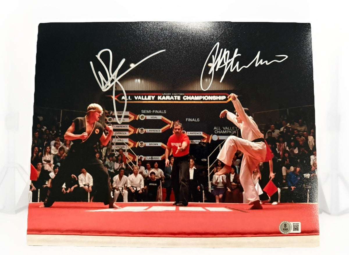 RALPH MACCHIO & WILLIAM ZABKA signed (THE KARATE KID) 11X14 photo Beckett BAS