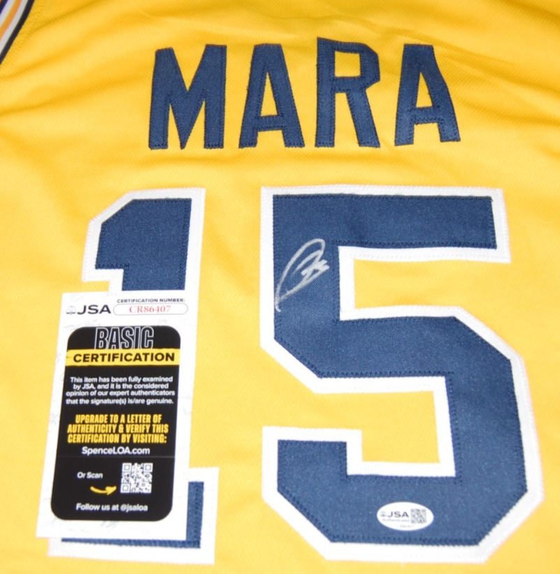 ADAY MARA signed (Michigan Wolverines) Yellow basketball jersey JSA CR86407