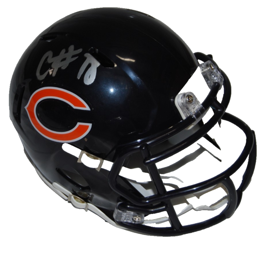 CALEB WILLIAMS signed (CHICAGO BEARS) Mini football helmet JSA COA CR86581