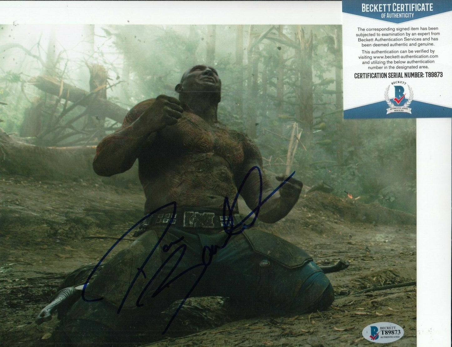 DAVE BAUTISTA signed (GUARDIANS OF THE GALAXY) DRAX 8X10 Avengers BECKETT T89873
