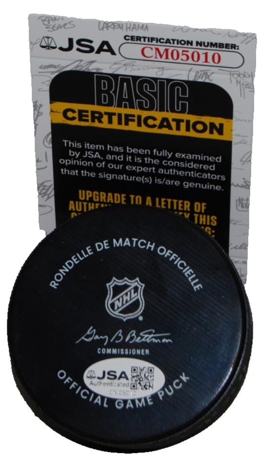 SERGEI MURASHOV signed (PITTSBURGH PENGUINS) hockey game puck JSA CM05010