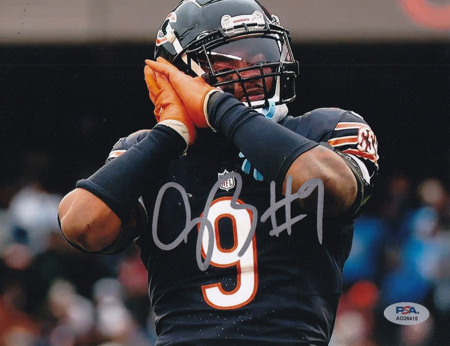 JAQUAN BRISKER signed (CHICAGO BEARS) Football 8X10 photo PSA/DNA AO26415