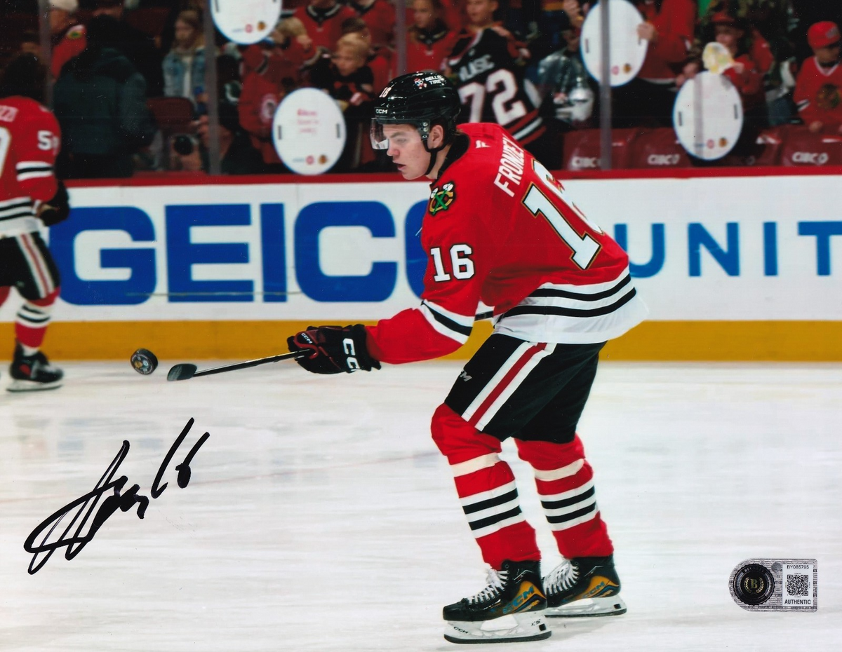 ANTON FRONDELL signed (CHICAGO BLACKHAWKS) Hockey 8X10 photo BECKETT BY085795