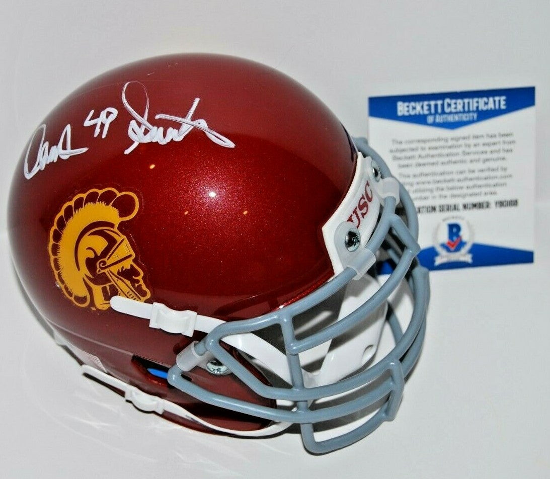 DENNIS SMITH signed (USC TROJANS) mini football helmet BECKETT BAS Y80168
