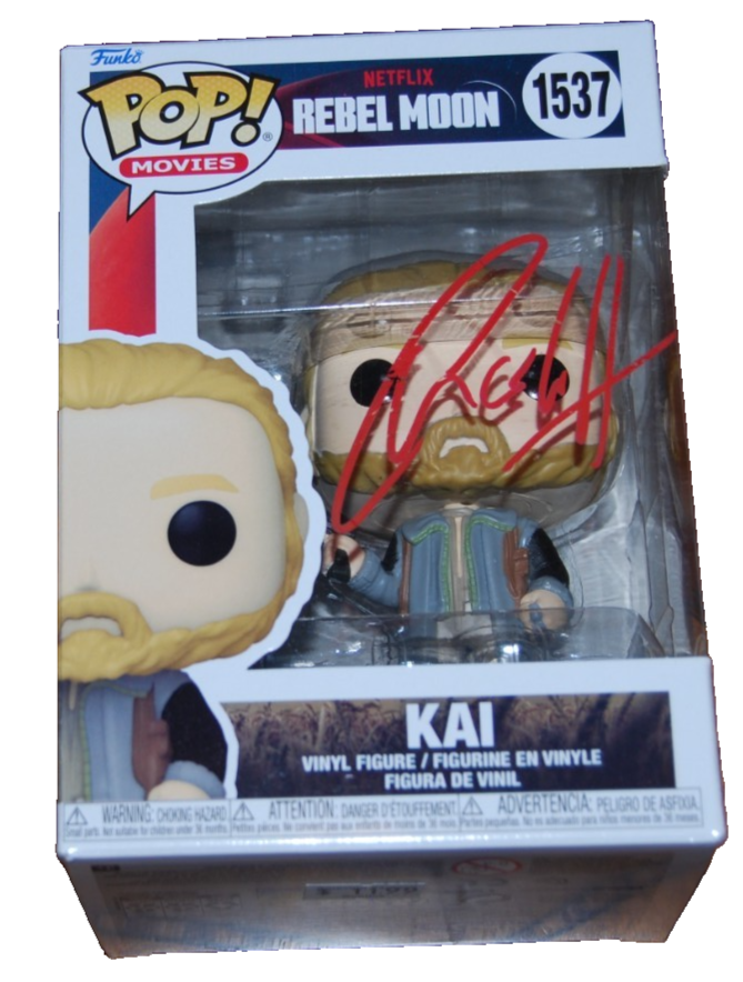 CHARLIE HUNNAM signed (REBEL MOON) Kai Funko pop #1537 BECKETT BAS BU41118