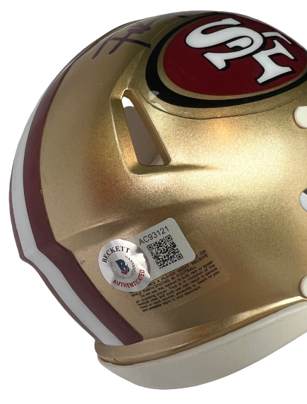 FRANK GORE signed (SAN FRANCISCO 49ERS) mini football helmet BECKETT BAS AC93121