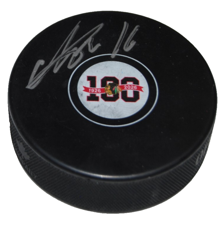 ANTON FRONDELL signed (CHICAGO BLACKHAWKS) 100TH Ann puck BECKETT BY064001