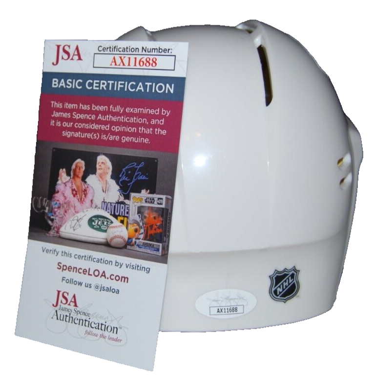MATS ZUCCARELLO signed (MINNESOTA WILD) Mini Hockey Helmet JSA AX11688