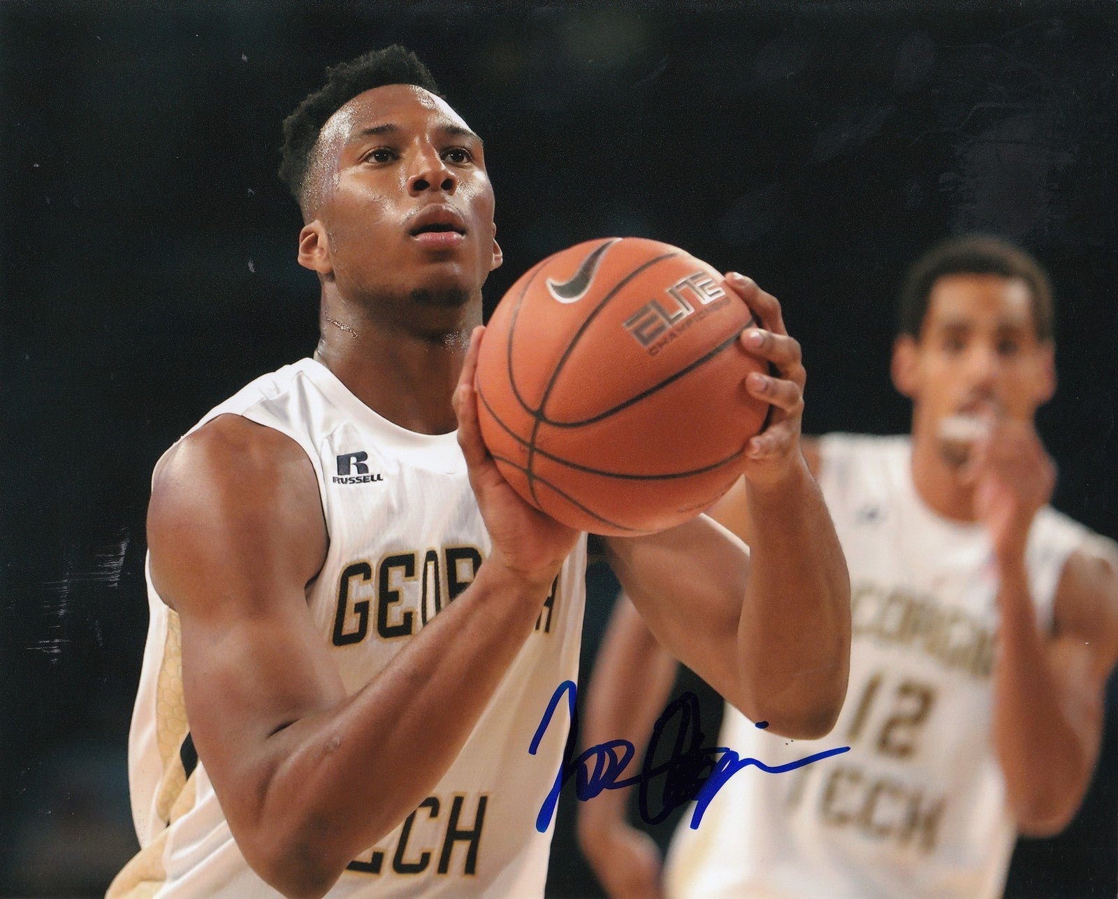 JOSH OKOGIE signed (GEORGIA TECH YELLOW JACKETS) Basketball 8X10 photo W/COA #2