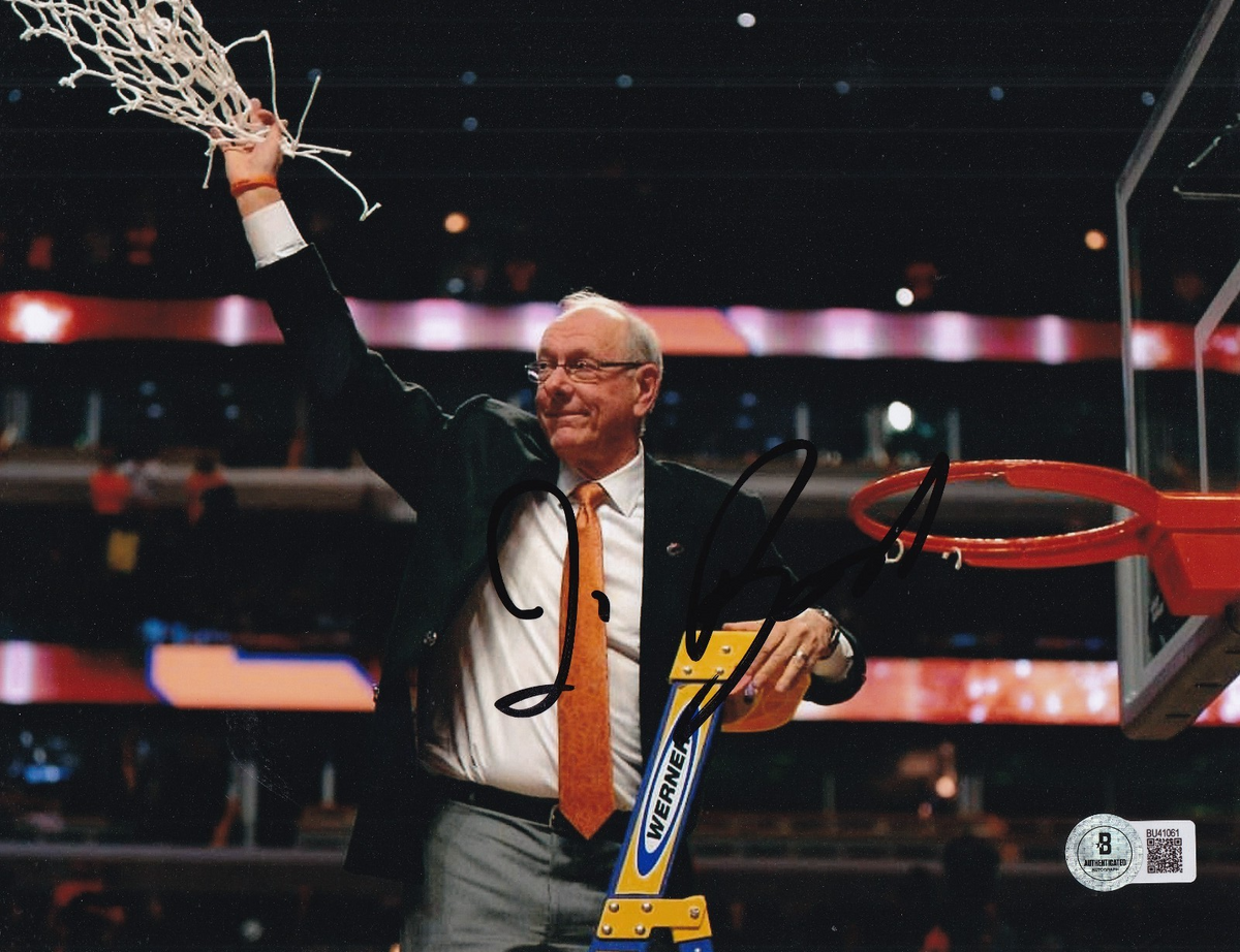 JIM BOEHEIM signed (SYRACUSE  ORANGE MEN) basketball 8X10 photo BECKETT BU41061