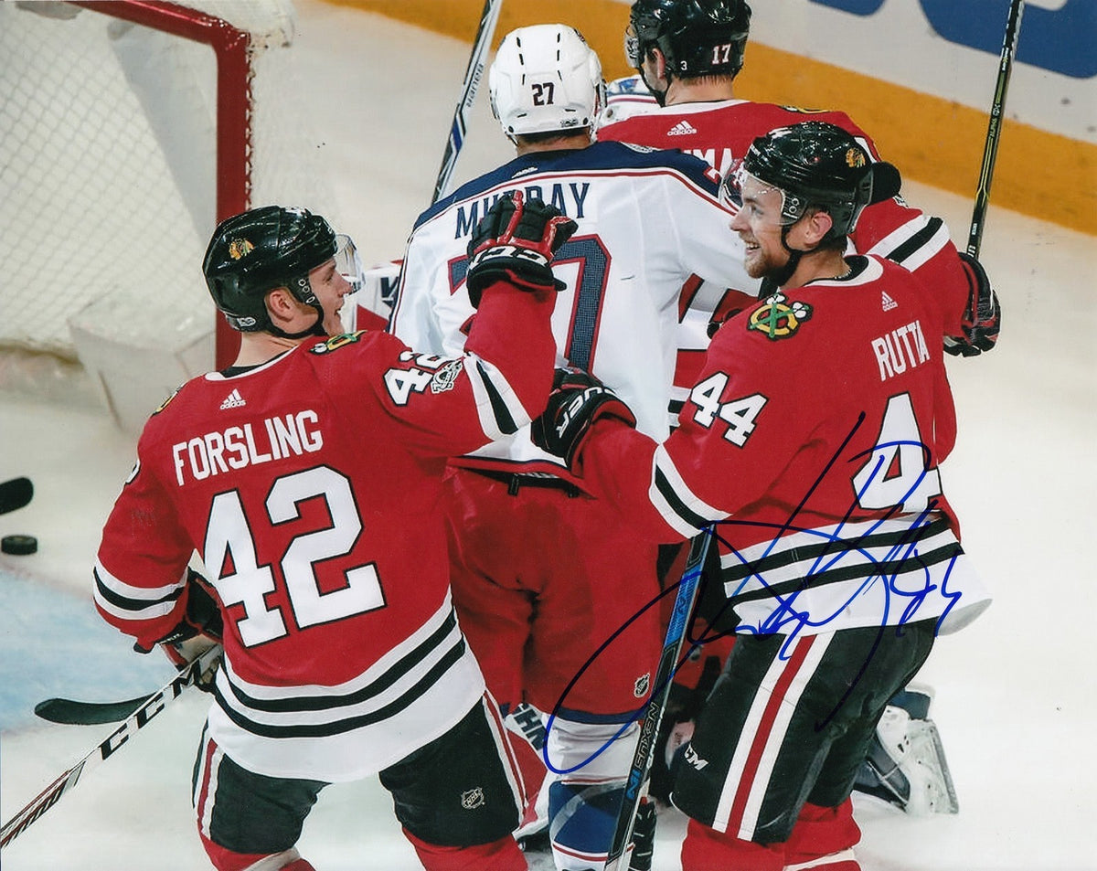 JAN RUTTA signed (CHICAGO BLACKHAWKS) autograph HOCKEY 8X10 photo W/COA #2