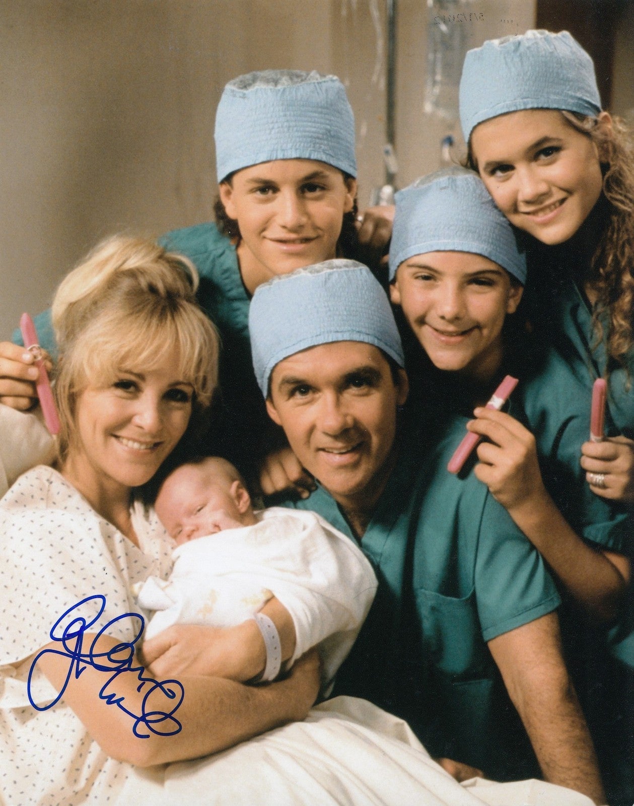 ALAN THICKE signed *FAMILY TIES* DR JASON SEAVER (CAST) 8X10 photograph W/COA #6