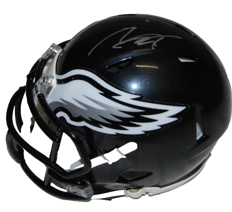 MAKAI LEMON & ELI STOWERS signed (PHILADELPHIA EAGLES) mini helmet JSA CR86268