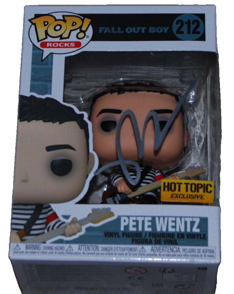 PETE WENTZ signed (FALL OUT BOY) Funko Pop Rocks #212 BECKETT BAS BP89868
