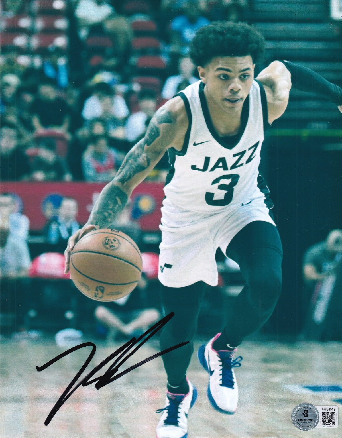 KEYONTE GEORGE signed (UTAH JAZZ) basketball 8X10 photo BECKETT BAS BW54519