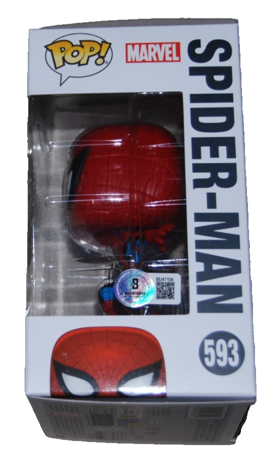 HUDSON THAMES signed (SPIDER MAN) Marvel 80 #593 Funko Pop BECKETT BU41104