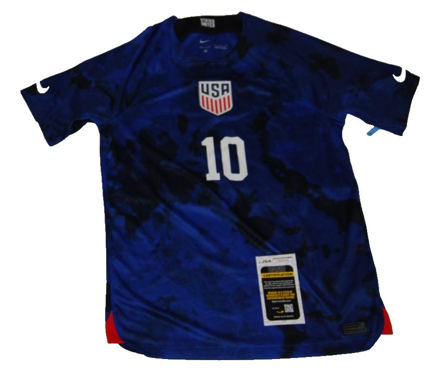 CHRISTIAN PULISIC signed (TEAM USA) World Cup Nike Soccer jersey JSA CR86366