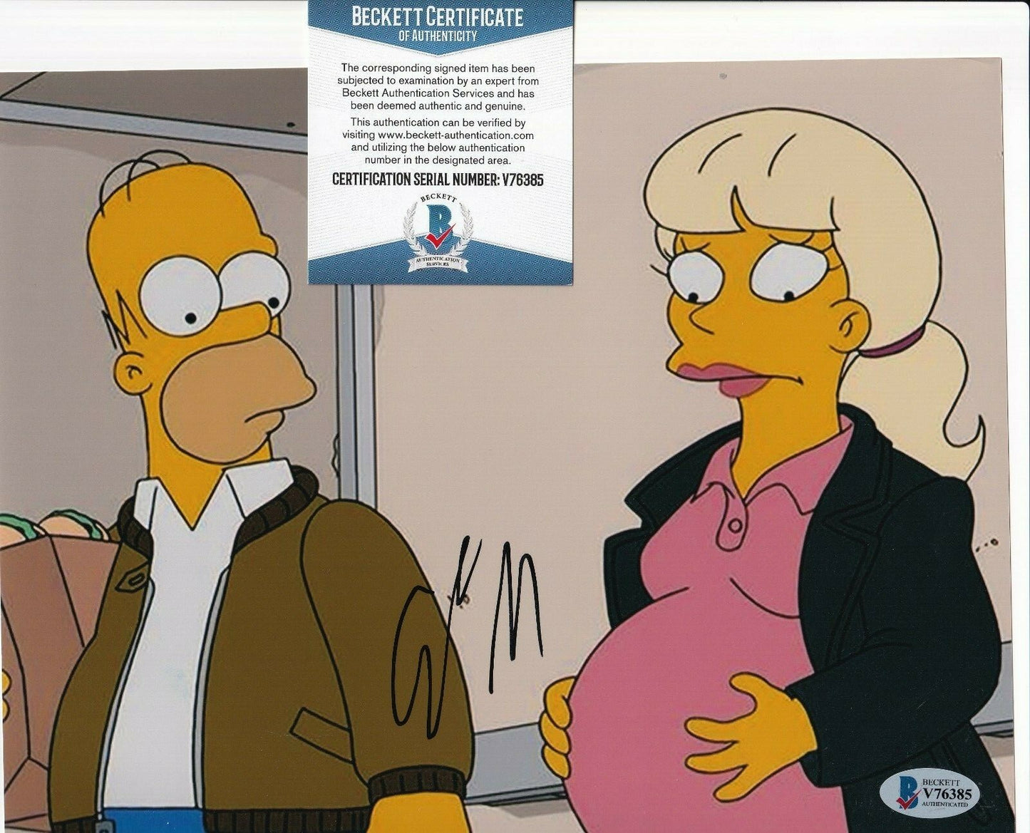 ELIZABETH MOSS signed (THE SIMPSONS) Gretchen 8X10 photo BECKETT BAS V76385