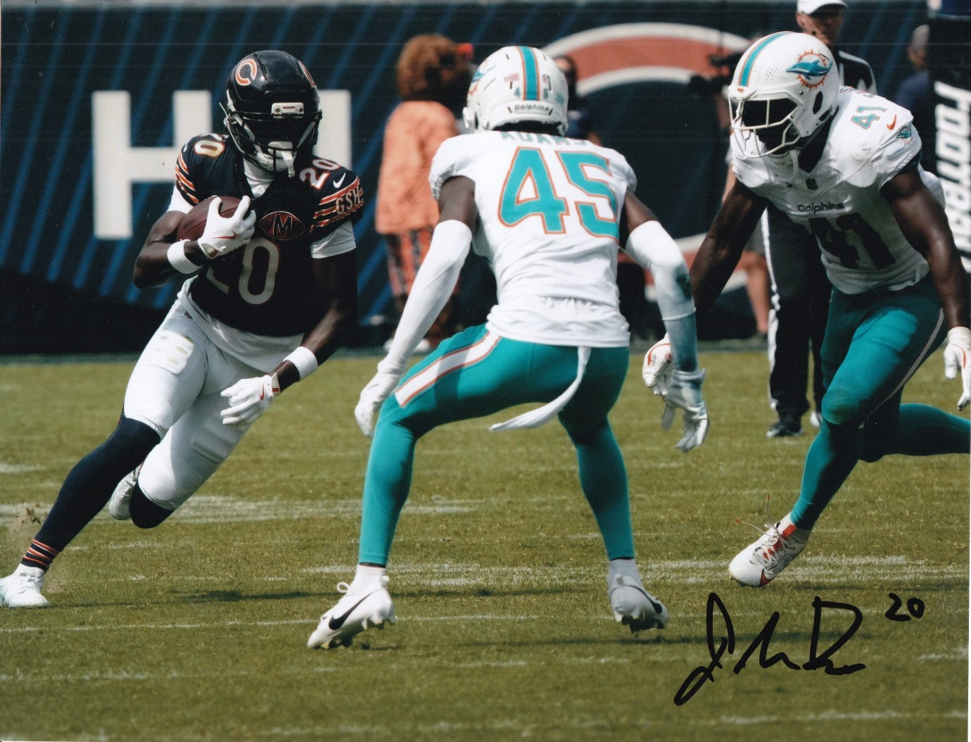 JAHDAE WALKER signed (2025 CHICAGO BEARS) autograph football 8X10 photo W/COA #4