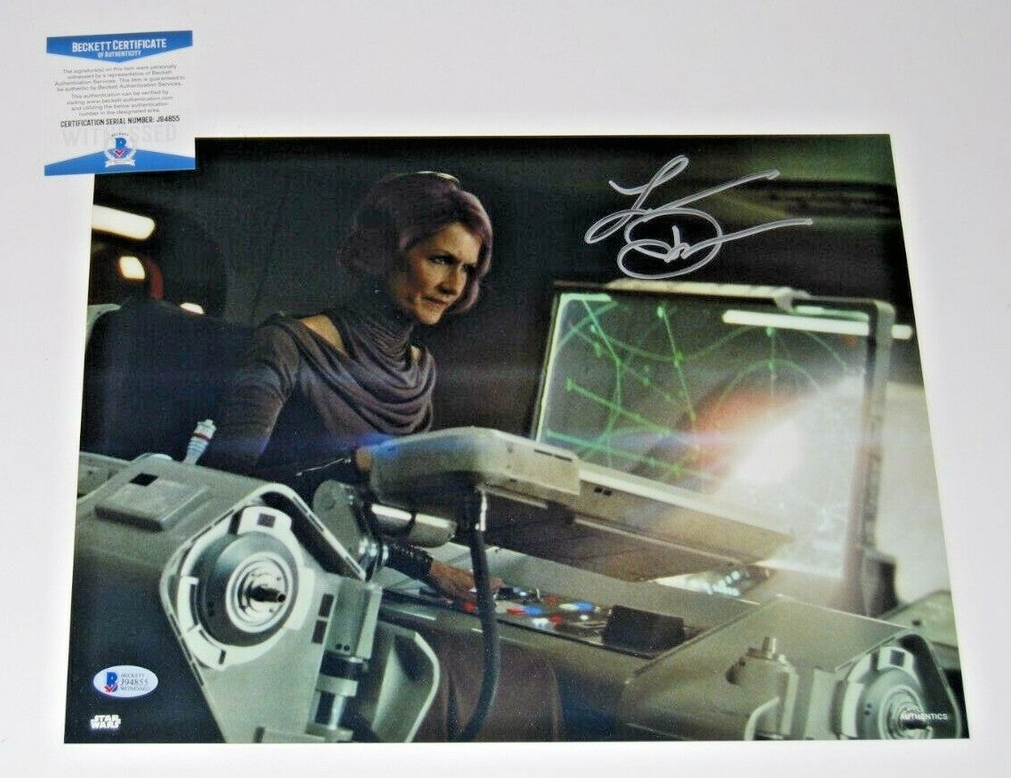 LAURA DERN signed (STAR WARS THE LAST JEDI) Holdo 11X14 photo BECKETT BAS
