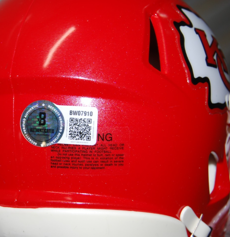 ERIC BIENIEMY signed (KANAS CITY CHIEFS) mini football helmet BECKETT BW07910