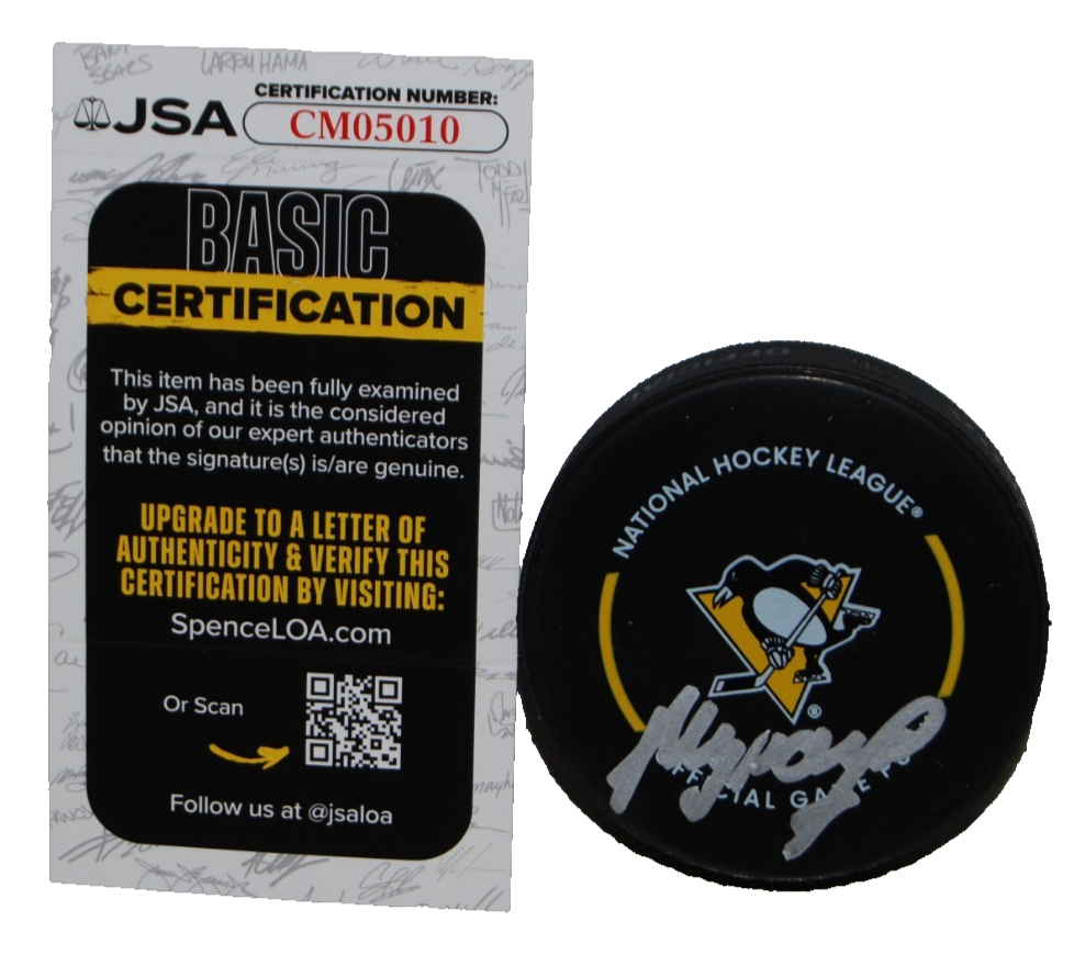 SERGEI MURASHOV signed (PITTSBURGH PENGUINS) hockey game puck JSA CM05010