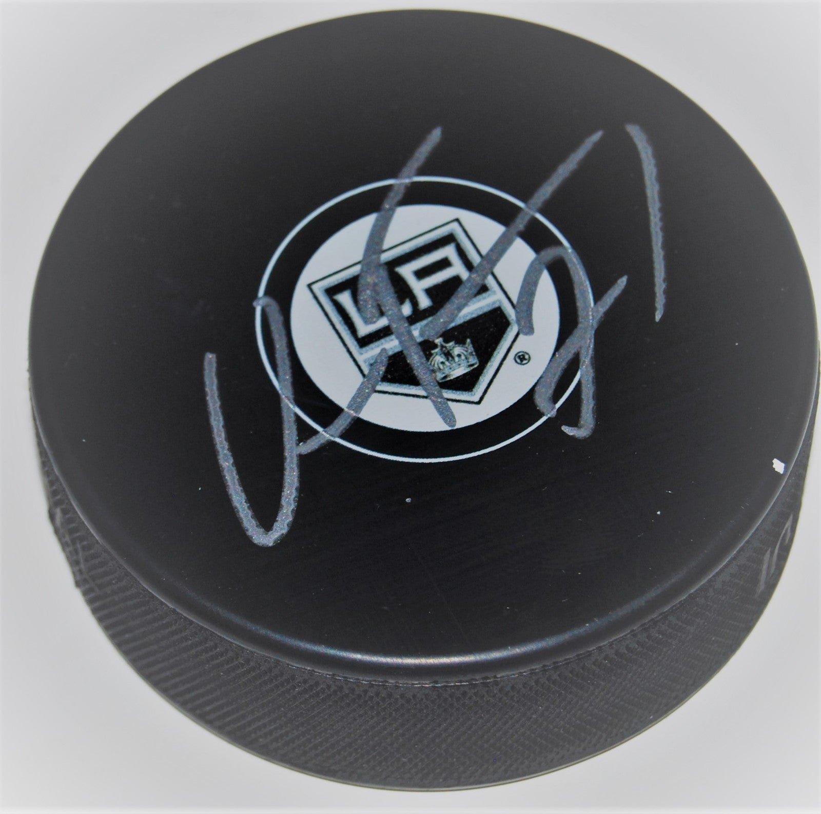 OSCAR FANTENBERG signed (LOS ANGELES KINGS) souvenir logo hockey puck W/COA