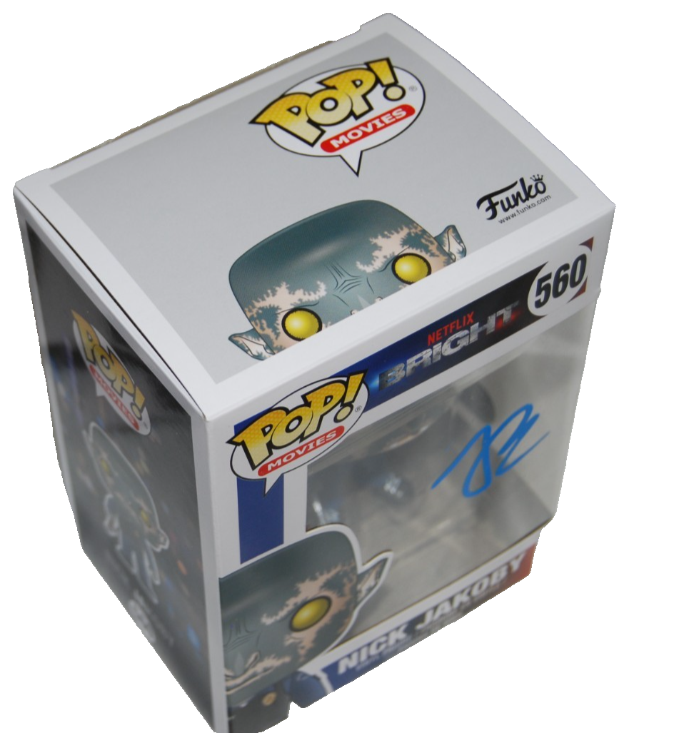 JOEL EDGERTON signed (BRIGHT) Nick Jakoby #560 Funko Pop BECKETT BAS BY085890
