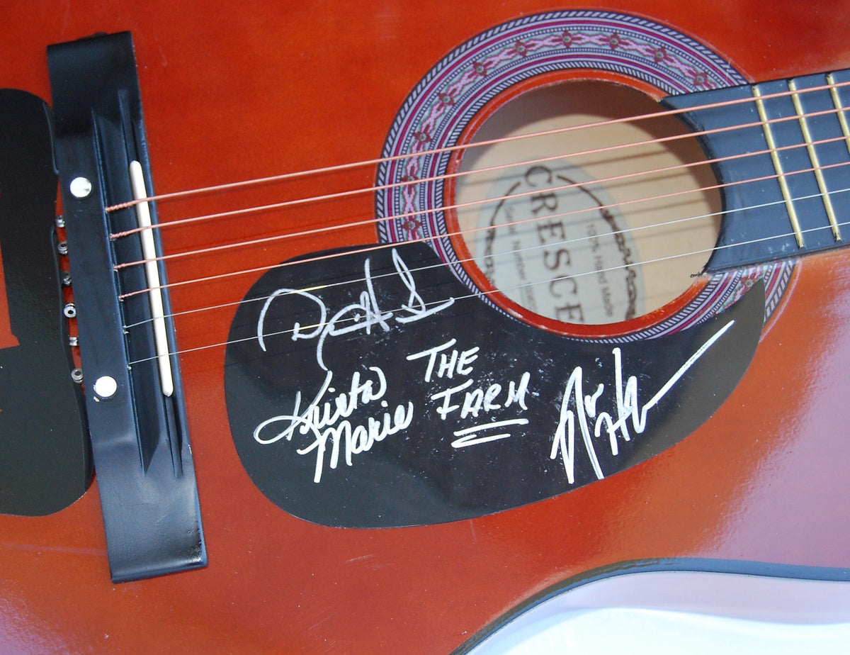 THE FARM (Musical trio) GROUP signed acoustic guitar *HOME SWEET HOME* W/COA