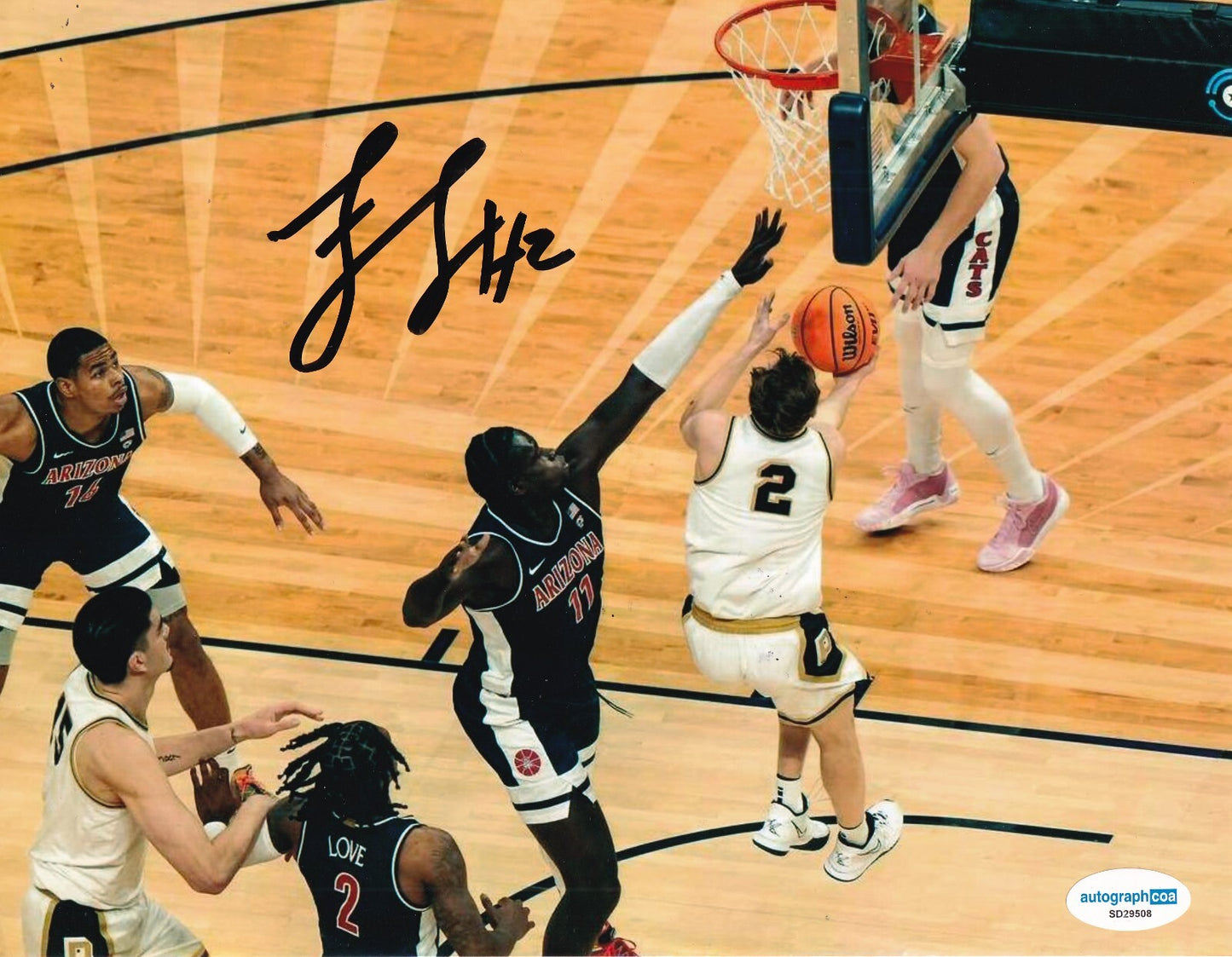 FLETCHER LOYER signed (PURDUE BOILERMAKERS) basketball 8X10 photo ACOA SD29508