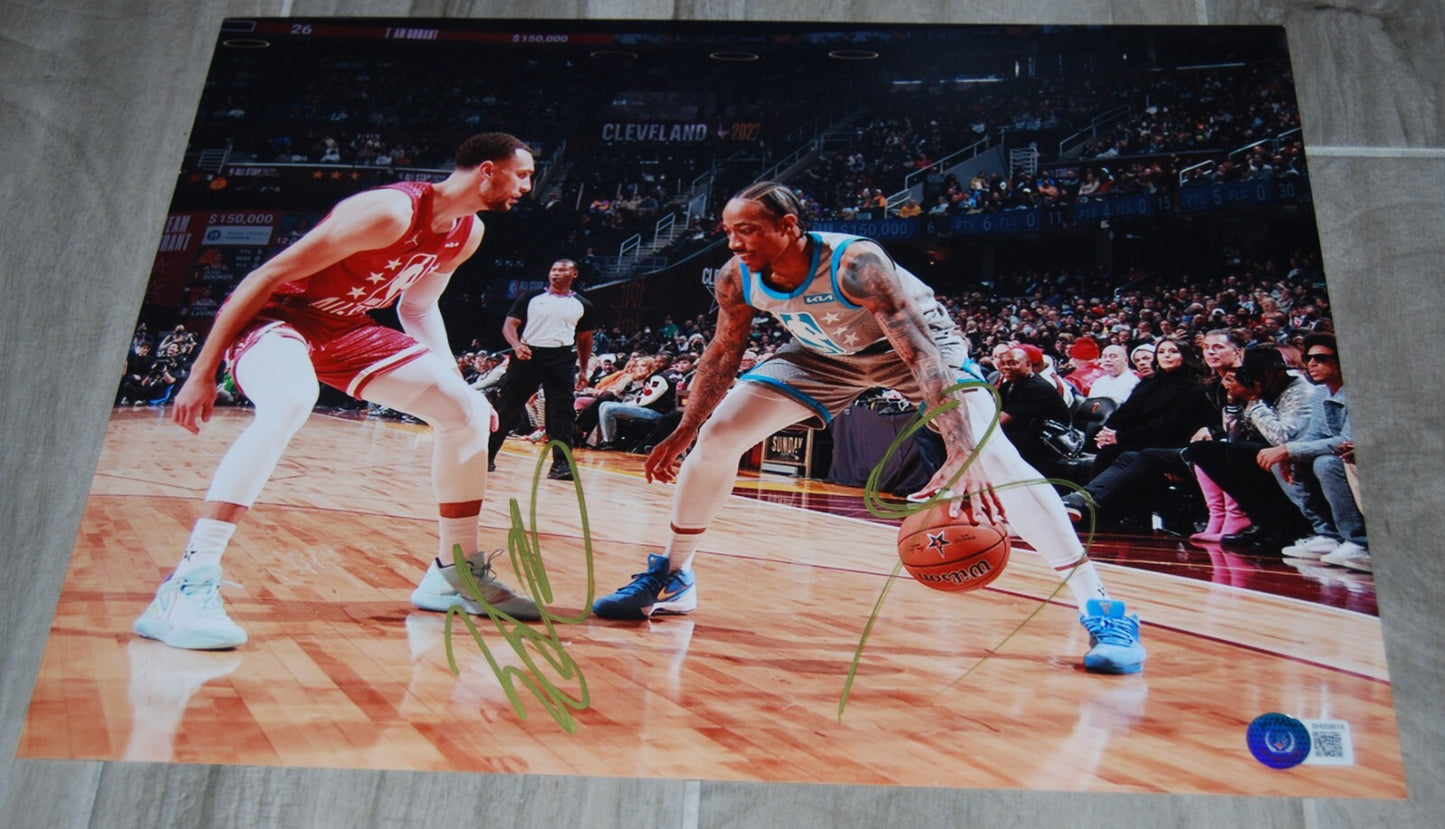 DEMAR DEROZAN & ZACH LAVINE signed (CHICAGO BULLS) 11X14 photo BECKETT BH058618