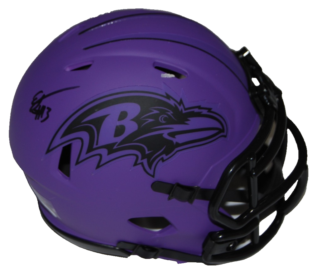 ELIJAH SARRATT signed (BALTIMORE RAVENS) mini football helmet JSA COA CR86324