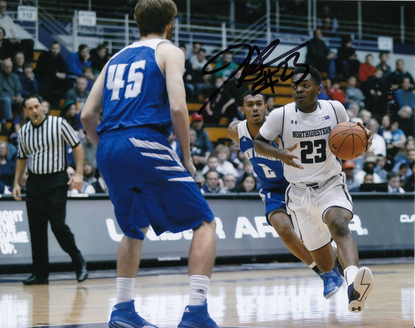 JORDAN ASH signed (NORTHWESTERN WILDCATS) BASKETBALL 8X10 photo W/COA #1