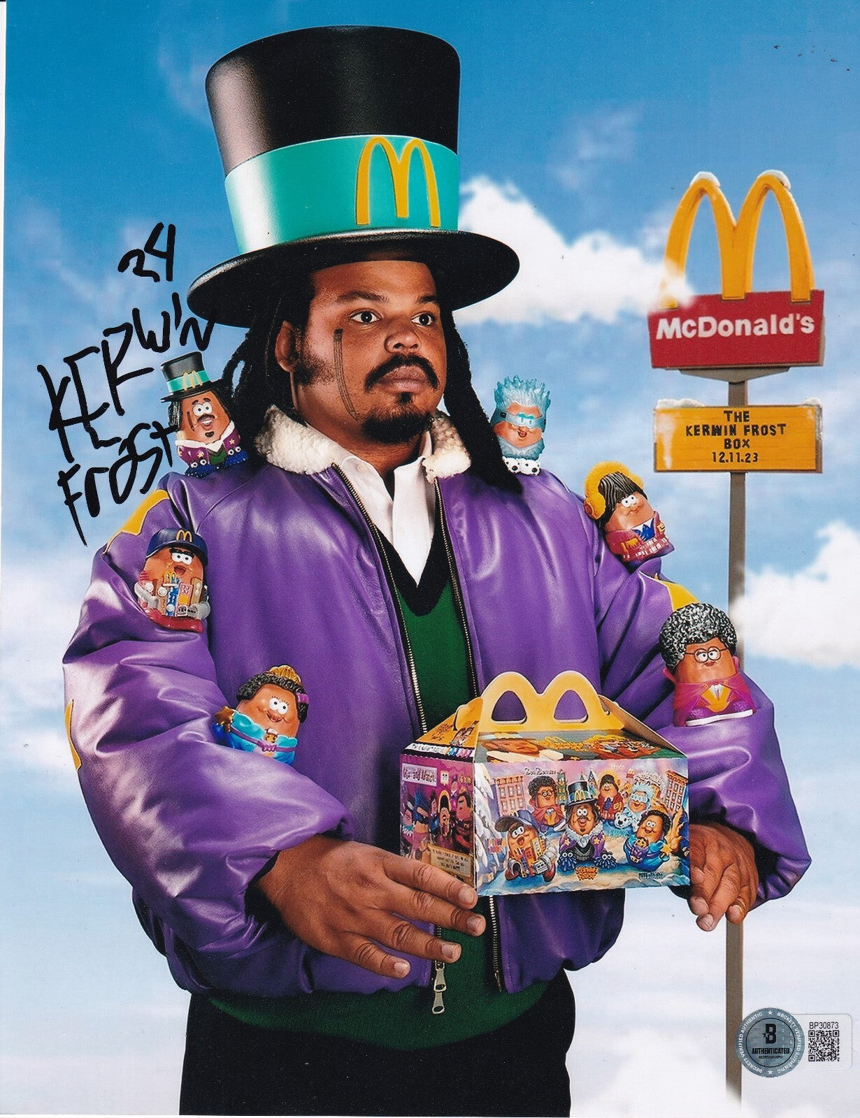 KERWIN FROST signed (MCDONALDS) DJ Comedian autographed 8X10 BECKETT BAS BP30873