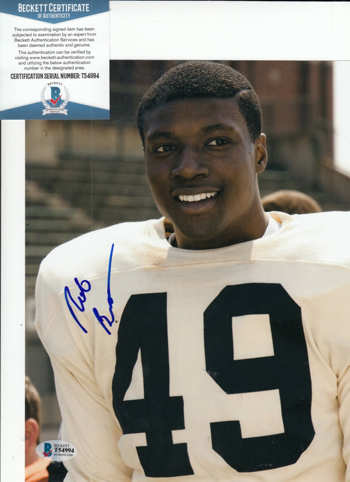 ROB BROWN signed (THE EXPRESS) *Ernie Davis* Movie 8X10 photo BECKETT BAS T54994